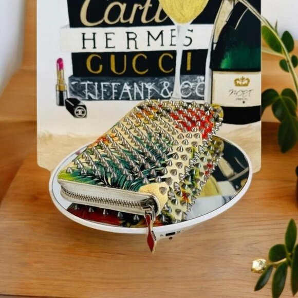 Christian Louboutin Panettone Studded Flower Long Zippy Wallet - Picture 10 of 10